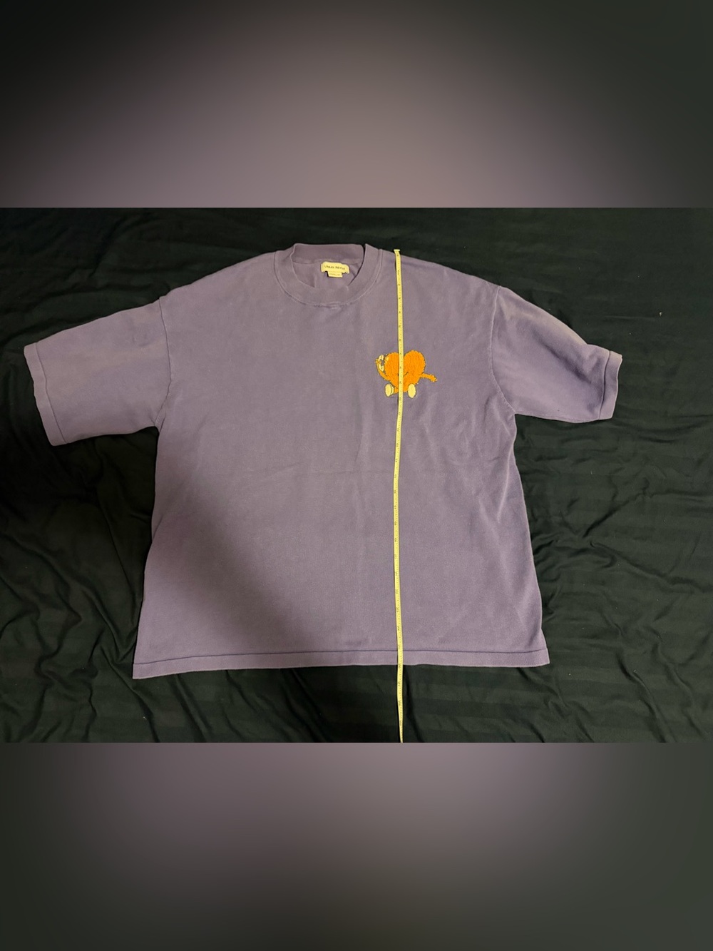 Purple Short Sleeve Tee with Orange Heart Patch